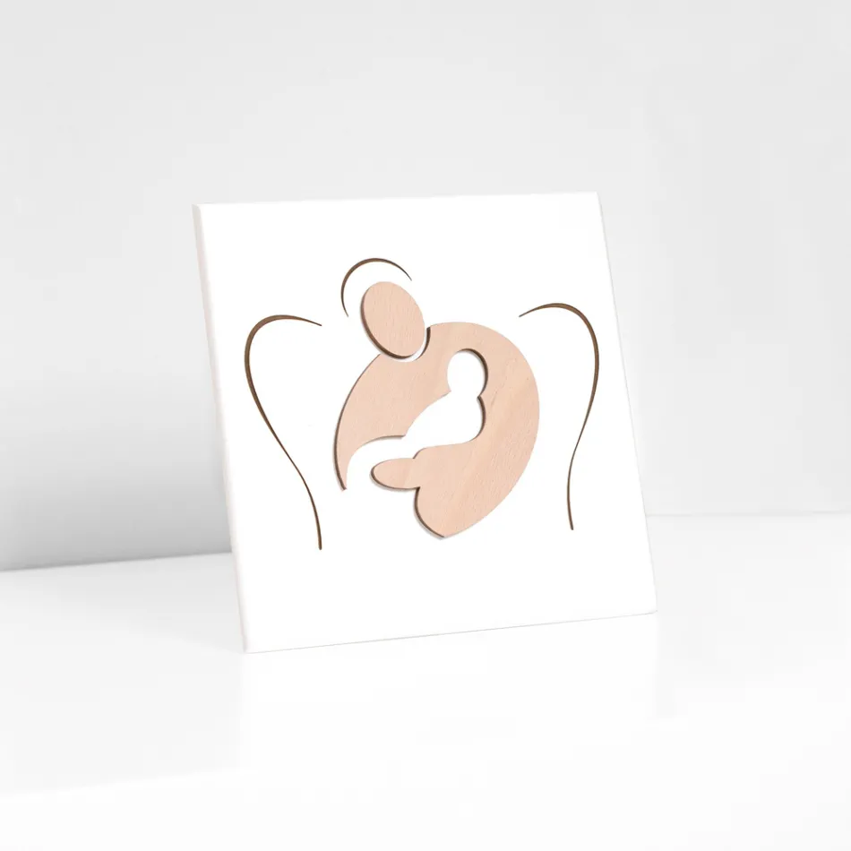 Kleines Bild mit der Lasergravur „Sweet Embrace“, hergestellt in Italien – Angelica Viadurini