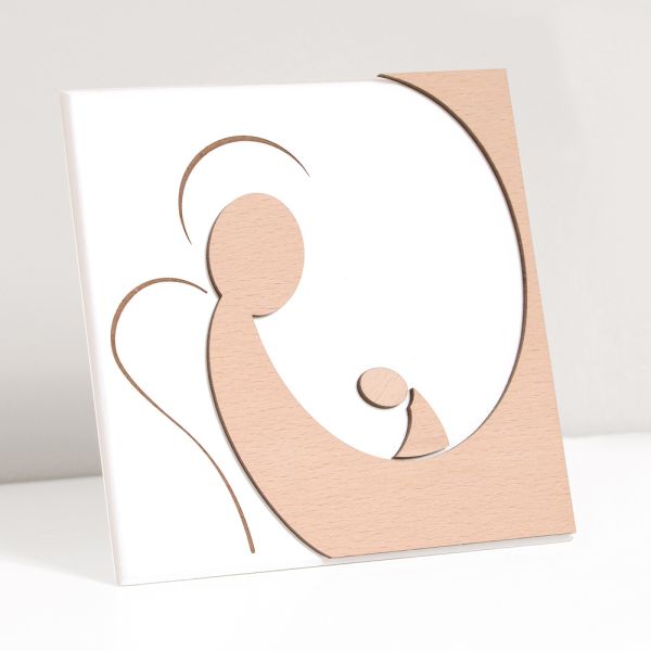 Kleines bild mit der darstellung des mutterengels mit lasergravur, hergestellt in italien – augustina