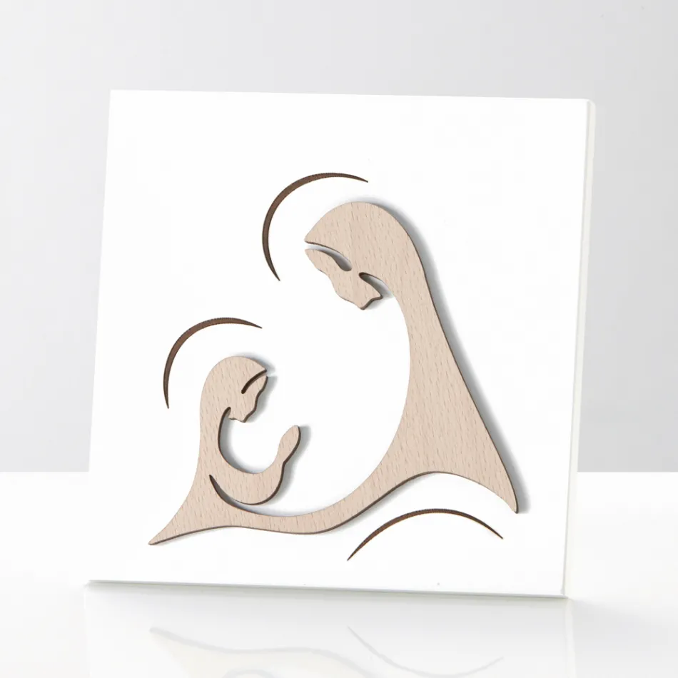 Bild mit der Erscheinung des Erzengels vor der Madonna, hergestellt in Italien – Abu Viadurini