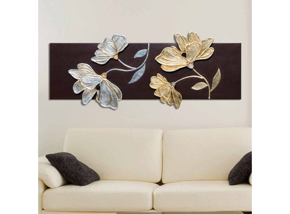 Rahmen mit Blumen von Hand dekoriert mit Blattgold und Silber Herman