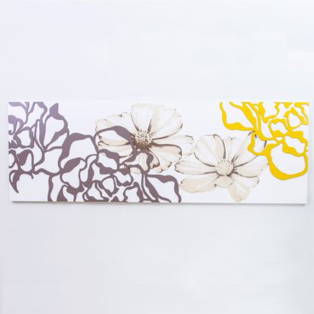 Gemälde mit Pfingstrosenblüten, hergestellt mit Laser, hergestellt in Italien – Freya Viadurini