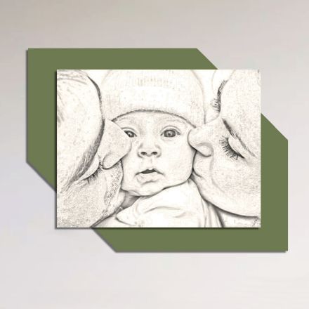 Holzbild mit Aufdruck eines Kusses für ein Kind, hergestellt in Italien – Andorra Viadurini