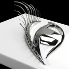 Moderner handwerklicher Rahmen aus Holz, Stahl und Harz Made in Italy - Eye Viadurini