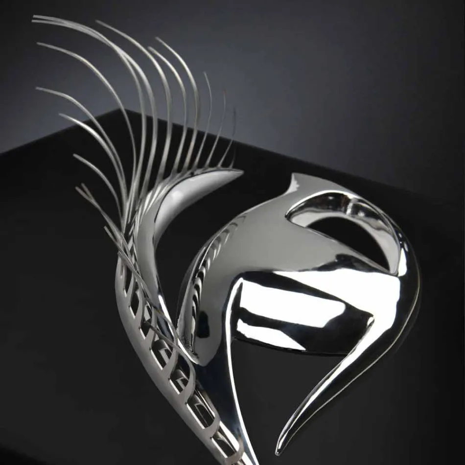 Moderner handwerklicher Rahmen aus Holz, Stahl und Harz Made in Italy - Eye Viadurini