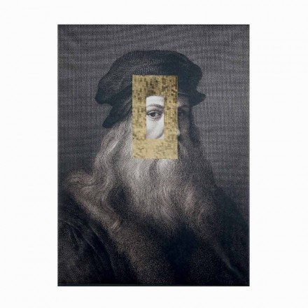 Modernes Leinwandbild mit Blattgold-Dekoration Made in Italy - Vinci Viadurini