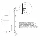Vertikaler elektrischer Kühler in modernem Stahldesign bis 1000 W - Schnitt Viadurini