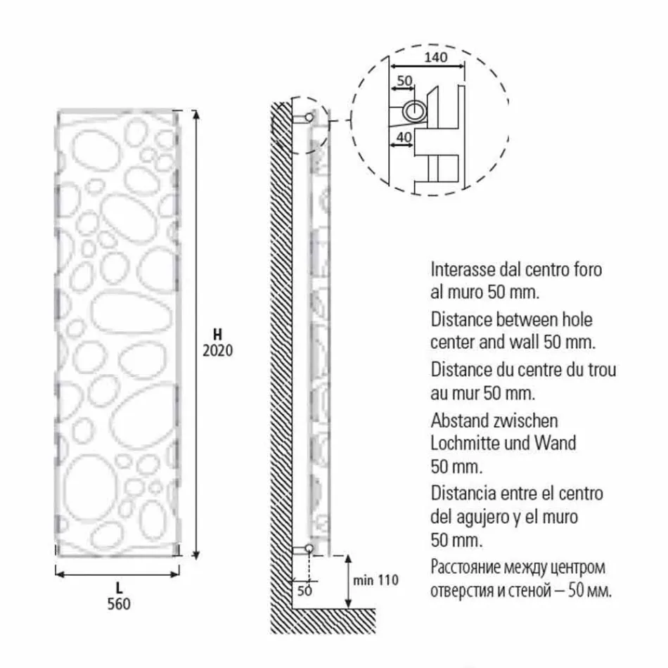 Moderner hydraulischer vertikaler Kühler bis 903 W - Scuba Viadurini