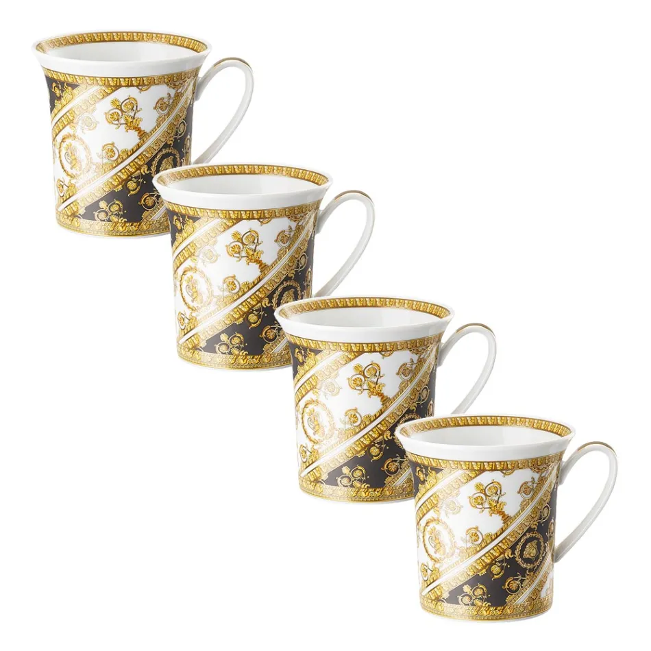 Rosenthal Versace I Love Baroque 4 Gläser mit Porzellanhenkel - Barock Viadurini