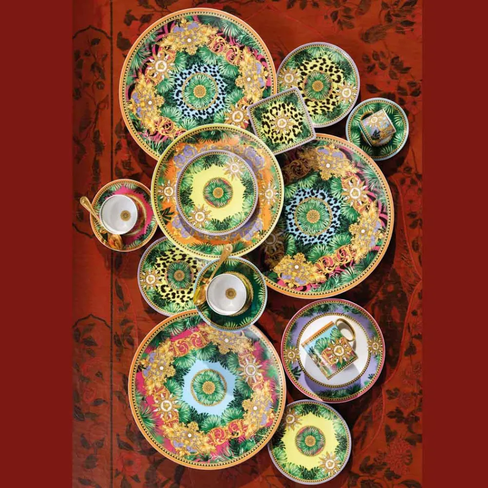 Rosenthal Versace Jungle Animalier 6 flache quadratische Schalen - Animalier Viadurini