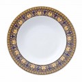Rosenthal Versace Medusa Blue Teller mit modernem Porzellansockel