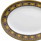 Rosenthal Versace Medusa Blau Oval 40cm Schale aus Porzellan Design Viadurini