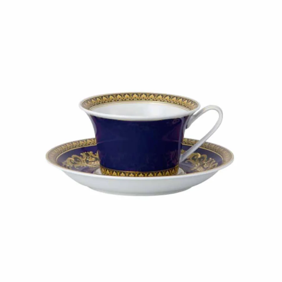 Rosenthal Versace Medusa Blue Teetasse aus modernem Porzellan-Design Viadurini