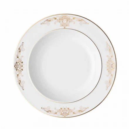 Rosenthal Versace Medusa Gala 22cm Suppenteller in Porzellandesign Viadurini