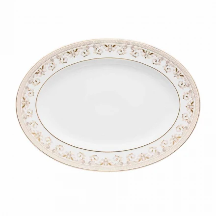 Rosenthal Versace Medusa Gala Ovale Teller 34cm aus Porzellan Viadurini