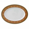 Rosenthal Versace Red Medusa Ovale Designplatte aus Porzellan