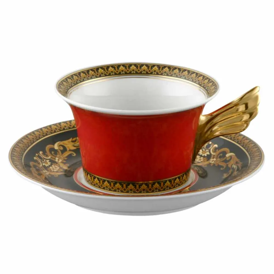 Rosenthal Versace Medusa Rote Teetasse 6 Stück in Porzellan Viadurini