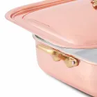 Röster und rechteckiger Deckel aus handverzinktem Kupfer 40x30 cm - Mariateresa Viadurini