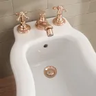 Bidetarmatur im Vintage-Design aus 3-Loch-Messing, hergestellt in Italien – Klarisa Viadurini