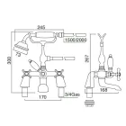 Messing-Badewannenarmatur mit klassischer Luxus-Handbrause - Fioretta Viadurini