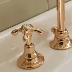 Hoher Vintage-Waschtischhahn aus Messing mit 3 Löchern, hergestellt in Italien – Klarisa Viadurini