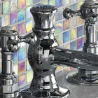 Vintage 3-Loch-Bidethahn aus Messing, hergestellt in Italien – Elisea Viadurini