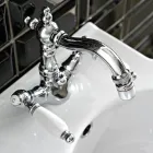 Klassischer Einloch-Bidethahn mit handgefertigten Messinghebeln – Noriana Viadurini