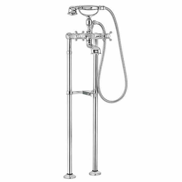 Klassischer wasserhahn für badewanne auf messingsäulen made in italy - enriko