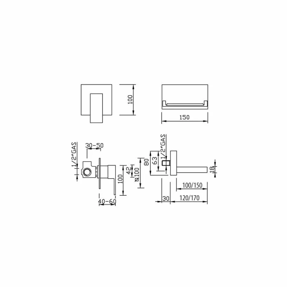 Made in Italy Design Wandmischer - Bibo Viadurini
