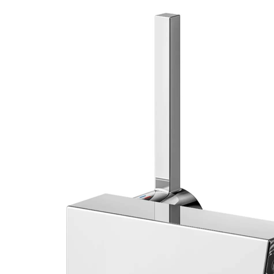 Bidet-Einhebelmischbatterie mit quadratischem Design-Abfluss - Erik Viadurini