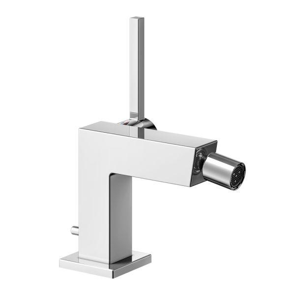 Bidet-einhebelmischer mit ablaufgarnitur aus verchromtem messing - erik