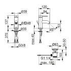 Einhebel-Waschtischmischer Messing Rundes Design - Antilio Viadurini