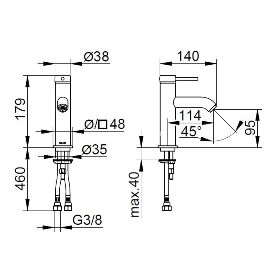 Einhebel-Waschtischmischer Messing Rundes Design - Antilio Viadurini
