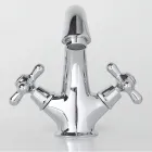 Einloch-Waschtischarmatur aus Messing mit Abfluss im klassischen Stil – Ercolina Viadurini