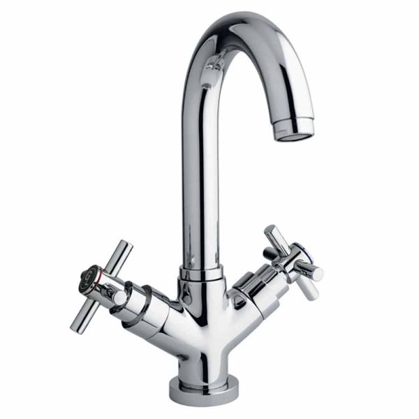 Einstellbarer einlochhahn mit chrom-messing-abfluss made in italy - zumbo