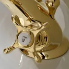 Einloch-Bidethahn aus Messing mit klassischen Schmetterlingsgriffen – Fioretta Viadurini