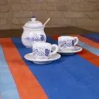 Läufer italienischer Kunst, hergestellt und handbemalt in Hanf Unique Piece - Brands Viadurini