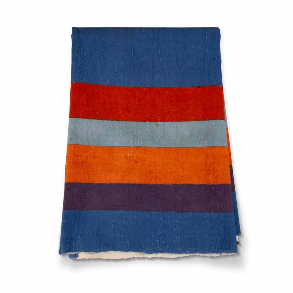 Läufer italienischer Kunst, hergestellt und handbemalt in Hanf Unique Piece - Brands Viadurini