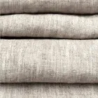 Beigefarbener Leinenläufer mit gefalteter italienischer Handwerker-Luxuskante – Limao Viadurini