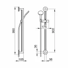 Duschschiene mit Design Handhandbrause aus verchromtem Metall - Girino Viadurini