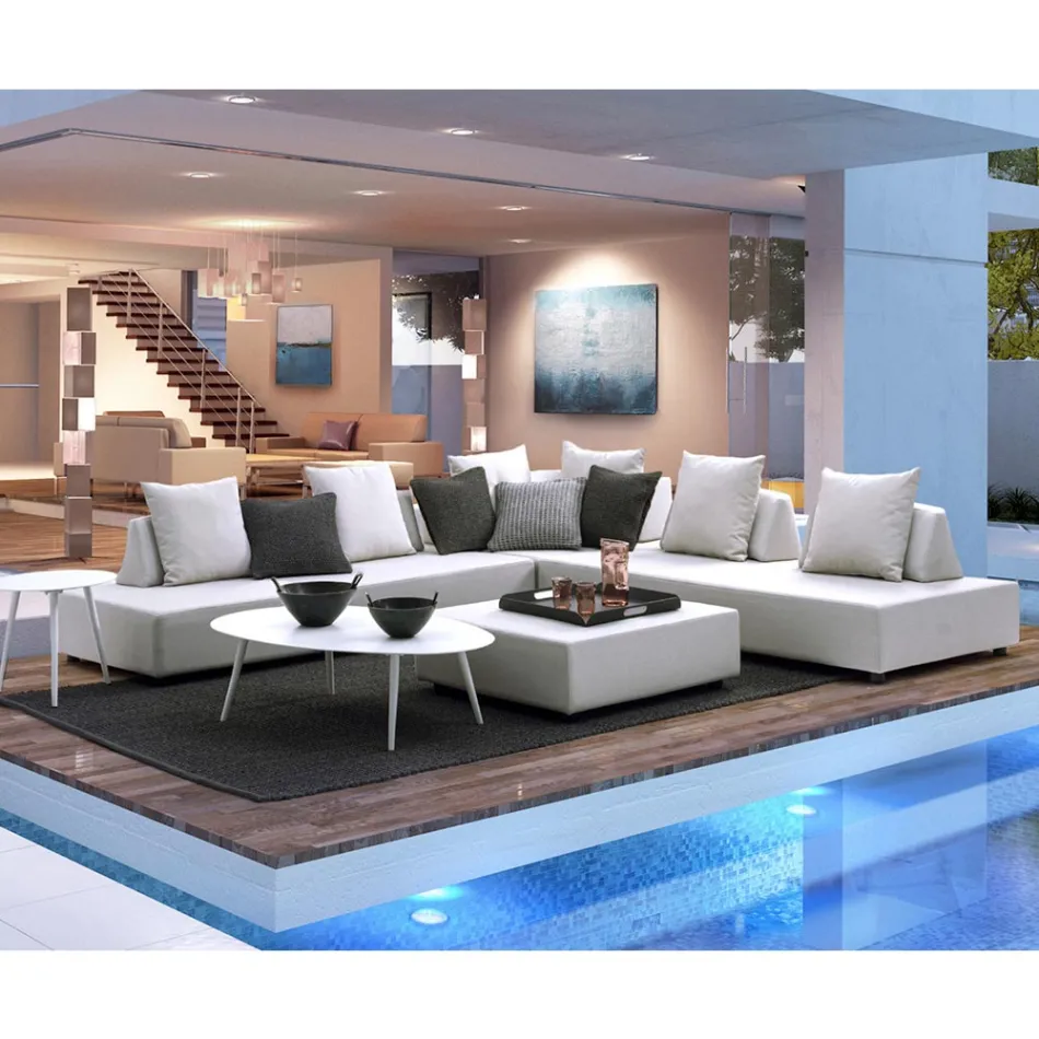 Modernes Design Outdoor Corner Lounge aus Homemotion Stoff - Benito Viadurini