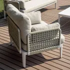 Wohnzimmer, bestehend aus 2 Sesseln, 1 Sofa und Couchtisch aus Aluminium - Symphony Viadurini