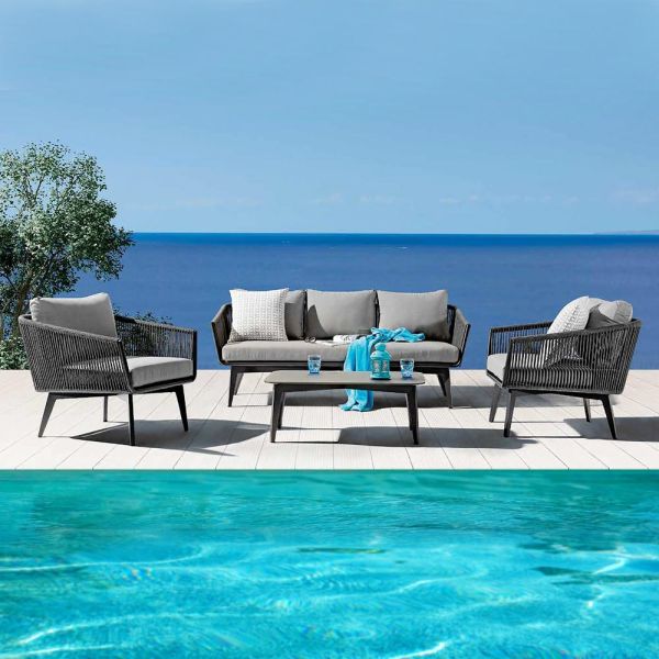 Wohnzimmer bestehend aus 2- oder 3-sitzer-sofa, sesseln und couchtisch - elios