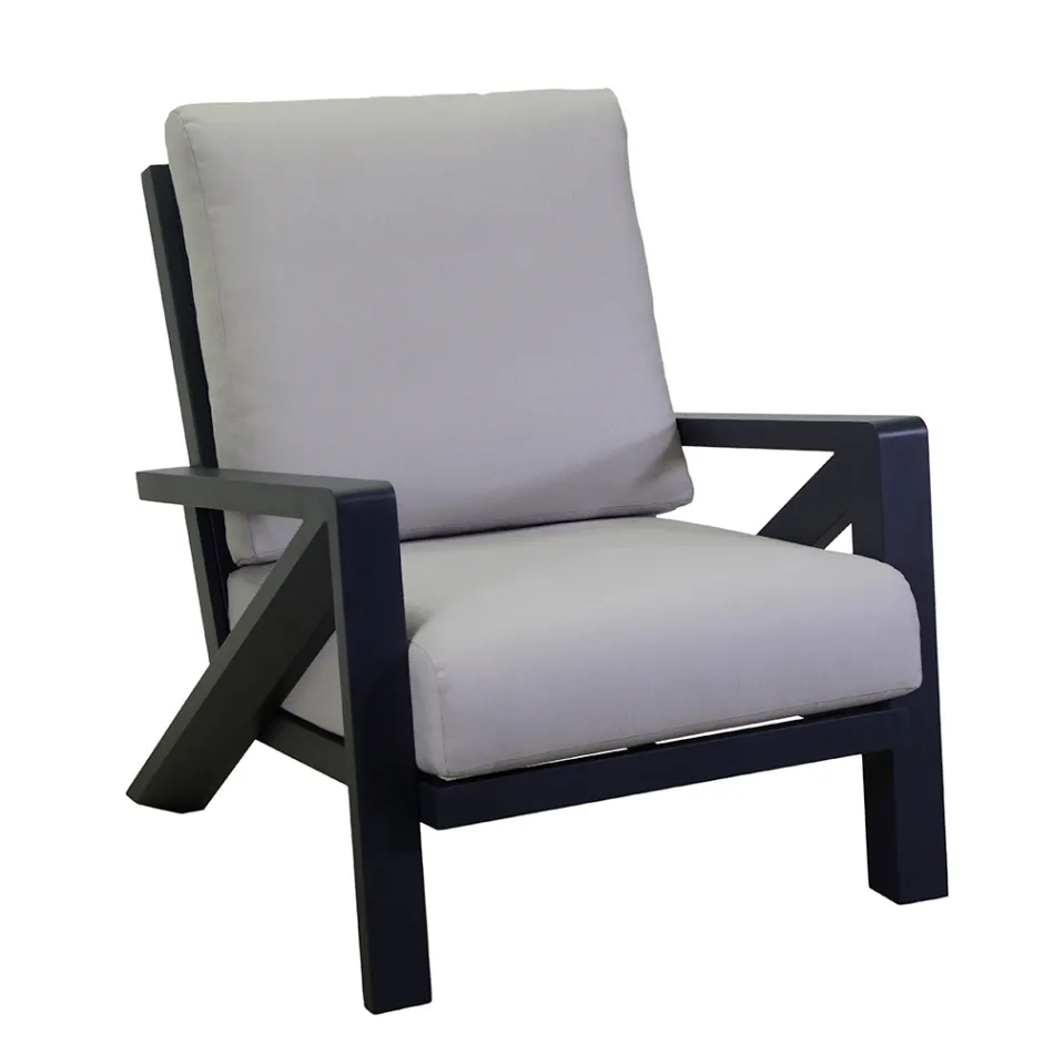 Wohnzimmer, bestehend aus Sofa, Couchtisch und Sesseln mit Fußstütze - Anschlagtafel Viadurini