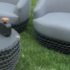 Lounge-Set für den Außenbereich mit gewebtem Stoffsockel - Pixie Viadurini