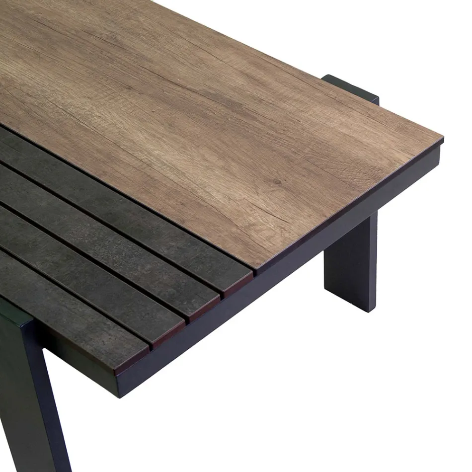 Outdoor-Wohnzimmer bestehend aus 1 Sofa, 2 Sesseln und 1 Couchtisch - Righello Viadurini