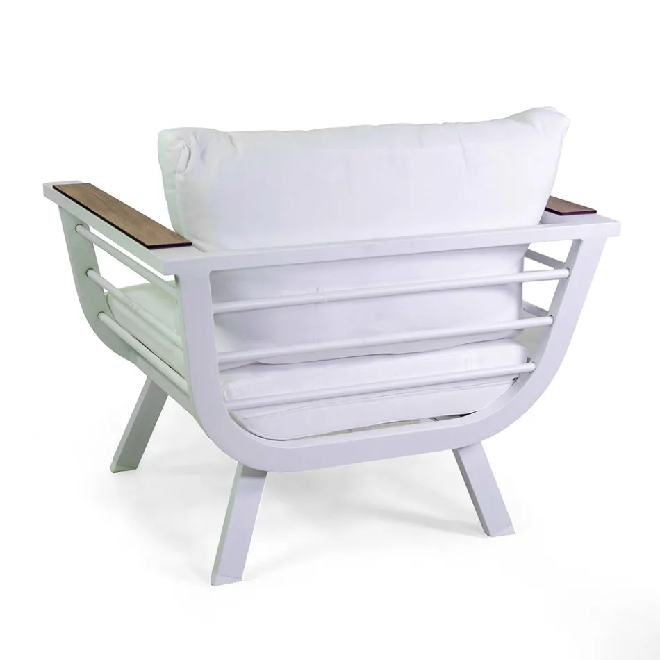 Wohnzimmer im Freien, bestehend aus 2 Sesseln und 1 Aluminiumtisch - Righello Viadurini