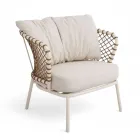 Outdoor Lounge mit Aluminiumrahmen und Seilrückenlehne - Skyline Viadurini