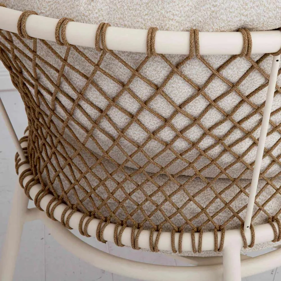 Outdoor Lounge mit Aluminiumrahmen und Seilrückenlehne - Skyline Viadurini