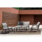 Outdoor Lounge aus Aluminium mit Kissen aus Stoff - Armonia Viadurini