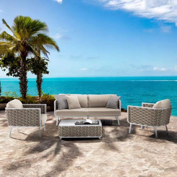 Lounge im freien aus aluminium und gewebe - reda